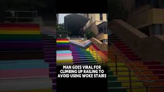 Mans Refusal To Climb Rainbow Stairs Sends Internet Into Frenzy [upl. by Ayoj]