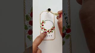 A Christmas wreath gift tag on a cool rainy day in Seattle handpainted diy christmasgiftwrapping [upl. by Haikan]