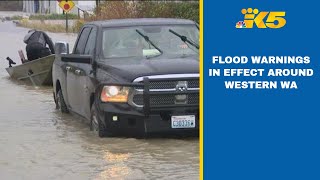 Flood Warnings in effect after storm dumps rain across western Washington [upl. by Millie]