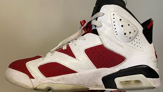 How To Clean amp Unyellow Air Jordan 6 “Carmine” [upl. by Moonier]