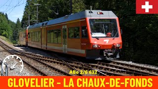 Cab Ride Glovelier  La ChauxdeFonds Jura Railways Switzerland train drivers view in 4K [upl. by Higinbotham944]