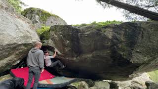 Nates Problem V5 Upper Slide Boulders Elbow Lake BC [upl. by Maxine439]