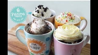 Eggless Mug Cakes  4 Easy Ways Without Oven [upl. by Ruosnam627]