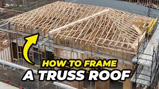 How to Install Roof Trusses  Full Job Start to Finish [upl. by Frederich]