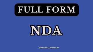 NDA का फुल फॉर्मFull Form of NDAWhat is NDAUPSC EXAM [upl. by Lenora]