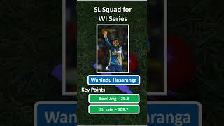 Sri Lanka ODI Squad for WI series cricket srilankacricket westindiescricket [upl. by Notsyrb464]