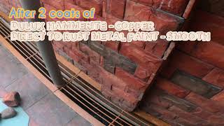 DULUX HAMMERITE Metal Paint Smooth Copper to coat Drain Grill Metal Covers [upl. by Vern]