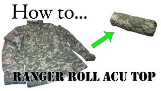 Army Packing Hack How to Ranger Roll Your ACU Jacket  Folding Uniform for Basic Training [upl. by Ytsihc]