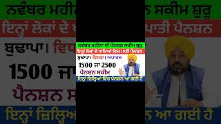 2500 ਪੈਨਸ਼ਨ 2500Pension pension 1000womenscheem punjabinewspunjabnaws todaynewsbudhapapension [upl. by Diena]