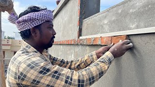 Techniques of Parapet Wall DesignFront Elevation Design Making with Bricks and Cement [upl. by Haliak553]