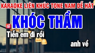 Karaoke Liên Khúc Nhạc Sống Tone Nam Khóc Thầm  Chiều Sân Ga [upl. by Onaicnop]