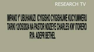 IMPANO Y UBUHANUZI NA PASTOR NDIZEYE CHARLES [upl. by Etnemelc]