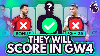 FPL GW4  The data tells us These Players WILL Score  Predicting the Future 🔮 Gameweek 4 [upl. by Nosbig]