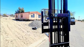 Moffett Forklift Delivery on Soft Sand moffetttraining forklifttruck [upl. by Esinehs]