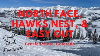 North Face Hawks Nest Easy Out l Crested Butte Colorado l Snowboarding Double Black Diamonds [upl. by Slerahc34]