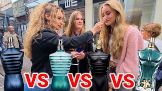 Women React to Jean Paul Gaultier Le Male Le Male Le Parfum Ultra Male amp Le Beau 💥 Street Battle [upl. by Pavlov76]