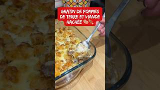 Gratin de pommes de terres frites et viande hachée 🥩🥔 recettefacile faitmaison cuisine food [upl. by Hedelman]