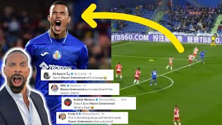 😱😱 Fans shocking reactions to Mason Greenwood scores stunning goal for Getafe it was unstoppable [upl. by Sension]