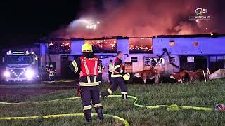 Brand auf landwirtschaftlichem Betrieb in Kefermarkt [upl. by Lyudmila]