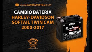 Cambio Batería HarleyDavidson Softail Twin Cam 20002017  Dakota Kustom [upl. by Brine]