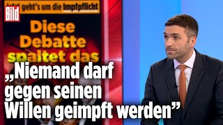 ImpfpflichtDebatte im Bundestag Impfpflicht nicht als Selbstzweck  Konstantin Kuhle bei BILD Live [upl. by Akelam]