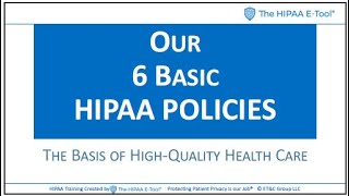 The HIPAA ETool® Basic HIPAA Policies [upl. by Horacio]