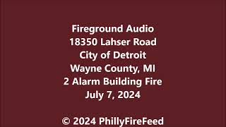 7424 18350 Lahser Rd Detroit MI 2 Alarm Building Fire [upl. by Evelc]