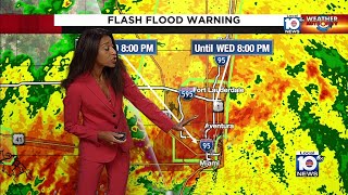 Here is your 5 pm weather update as heavy rain flooding impacts South Florida [upl. by Sirej]