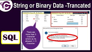 how to fix string or binary data would be truncated in sql server  ProgrammingGeek [upl. by Aleinad]