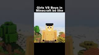 Girls vs Boys in MINECRAFT be like😂  Credit IMTIYANO minecraft memes [upl. by Brenan]