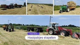 Hooi 2021  Baaltjes  Pakjes stapelen  Oliver 770 Rowcrop  Redrock  Nieuwe manier [upl. by Heger]