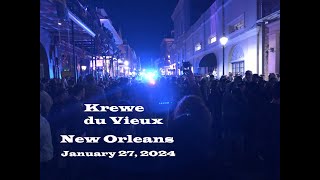 New Orleans quotKrewe du Vieuxquot Mardi Gras Parade Jan 27 2024 in the French Quarter [upl. by Ruomyes]