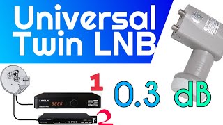 Universal Twin KU LNB 03 dB Dual Port KuBand LNBF [upl. by Winnick]