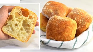 Easy Ciabatta Rolls Recipe  How to make ciabatta bread  Ciabatta buns  Crusty dinner rolls [upl. by Adnotal]