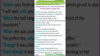 Subordinating Conjunctions Examples subordinate viral [upl. by Eiramlirpa]