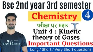 Bsc sem 3 chemistry important questions  Unit 4  Kinetic theory of Gases  Bsc 2nd year chemistry [upl. by Llerret]