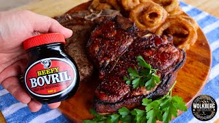 Beefy Bovril Steak  Salt amp Pepper vs Bovril  Porterhouse steak recipe  Braai recipes [upl. by Wallie]