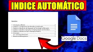 Indice Automático no Google Docs [upl. by Suellen]