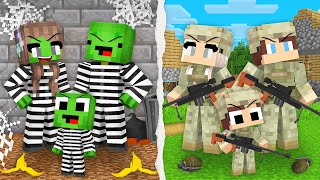 Mikey Family CRIMINALS vs JJ Family SNIPERS Battle in Minecraft Maizen [upl. by Russel588]