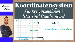 Das Koordinatensystem Gitternetz  Punkte einzeichnen  Quadranten  einfach erklärt  ObachtMathe [upl. by Enylcaj888]