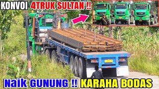 Naik GUNUNG  4TRUK MAN TGS 40440 KDT Muatan Sheet Pile Baja Mendaki Gunung Karaha Bodas [upl. by Auhsaj701]