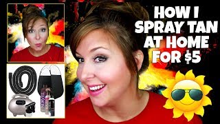 HOW TO SPRAY TAN AT HOME FOR 5 DIY Professional spray tan [upl. by Segal807]