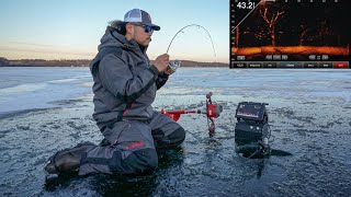 FIRST ICE Fishing GIANT Schools of Fish LIVESCOPE FOOTAGE [upl. by Sucramed920]