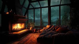 Cozy Fireplace Ambience with Smooth Jazz for Relaxation and Stress Relief [upl. by Kcinnay]