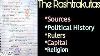 The RashtrakutasSouth Indian Rulers Ancient History Handwritten notes Lec63 An Aspirant [upl. by Eillo]