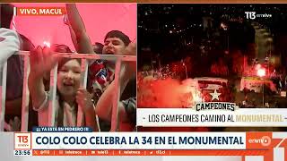 La entrada del bus de Colo Colo campeón al Estadio Monumental [upl. by Yttik]