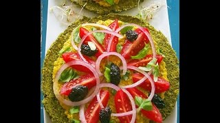 Raw vegansk pizza på gröna ärtor amp ostig sås recept [upl. by Durr619]