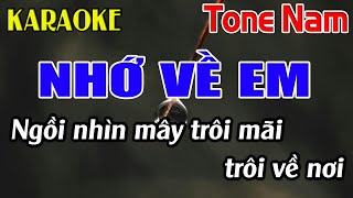 Nhớ Về Em Karaoke Tone Nam Karaoke Dễ Hát  Beat Mới [upl. by Delfeena]