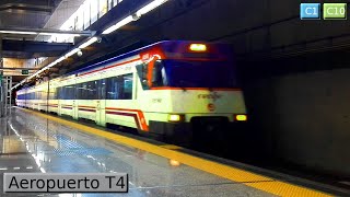 Aeropuerto T4  C1  C10  Cercanías Madrid  Renfe 446  Civia [upl. by Akirdnwahs324]