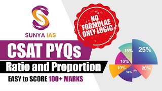 CSAT Quant PYQsTopicWise  Ratio amp Proportion  UPSC CSE Prelims 2023  Sunya IAS [upl. by Olraced]